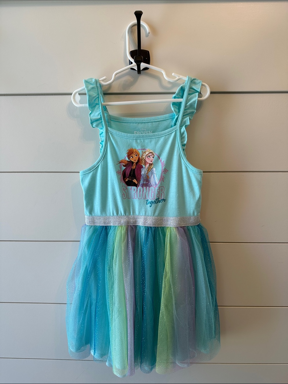 Disney Aqua and Multi-Color Frozen Anna & Elsa Tulle Dress size 6x